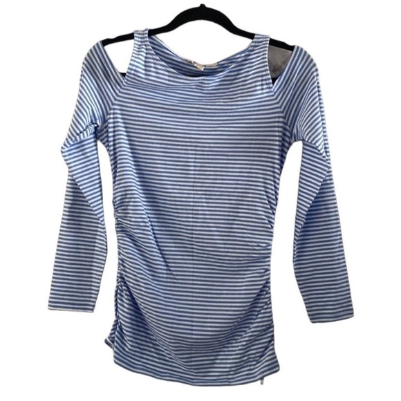 MICHAEL Michael Kors Tops - NWOT | Michael Kors | Cold Shoulder | Blue & White Stripe | Long Sleeve Top | S…